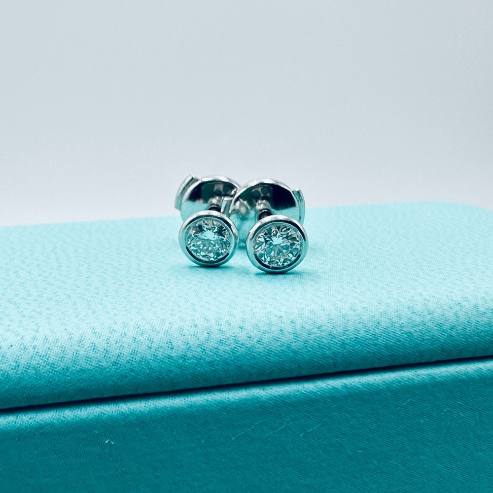 Tiffany & Co. .50 CTW Diamonds by the Yard Earrings in Platinum with Packaging - Picture 3 of 14